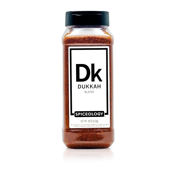 Spiceology ??Dukkah Seasoning ??Nut-Free Spice Blend with Sumac, Sesame, Cumin & Garlic ??Ideal for Meats, Seafood, Vegetables & Rice ??Chef-Crafted & Freshly Ground ??18 oz
