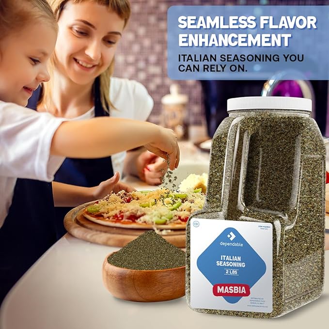 Dependable Food Italian Seasoning - 2 Lb. Resealable Jug - Non-GMO, Natural, No Additives, No Salt, Allergen-Free, Kosher