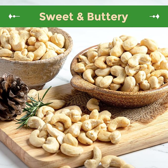 Sincerely Nuts - Raw Cashews Whole and Unsalted | Healthy Snack, Source of Protein | Keto and Paleo Friendly Gourmet Quality Vegan | Cashew Nuts 5(LB) Bag