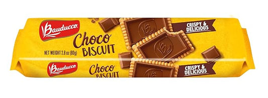 Bauducco Choco Biscuit Cookies, 2.8 oz (Pack of 1) - Crispy Chocolate-Filled Cookies - Perfect Sweet Snack or Dessert - Enjoy them with Coffee, Tea, or your favorite hot drink.