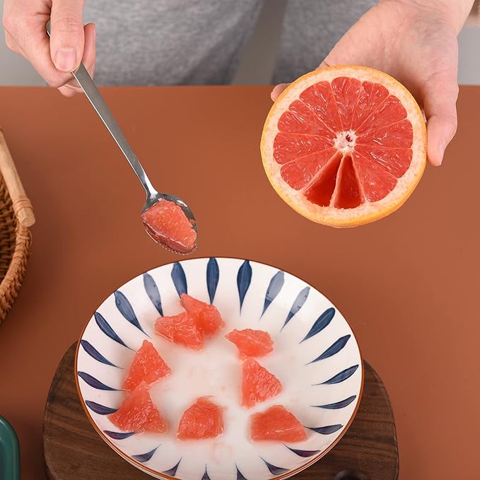 Grapefruit knife & Grapefruit Spoons, Grapefruit Utensil 3 Pieces Set, Stainless Steel Serrated Edges Grapefruit Knife and Spoon, Dishwasher Safe & Kitchen Utensils (Silver)