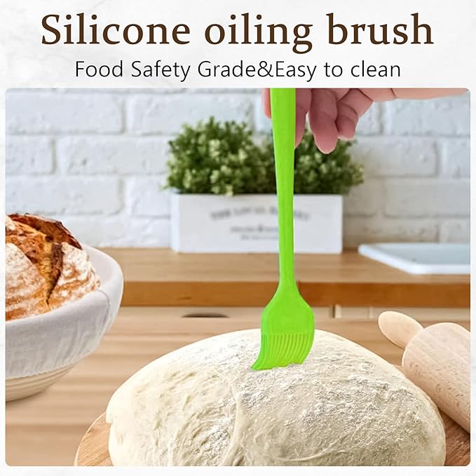 Sourdough Bread Baking Supplies- Set of 2 Oval Banaton Basket with Sourdough Starter Kit and Making Tools Accessories for Homemade Bread