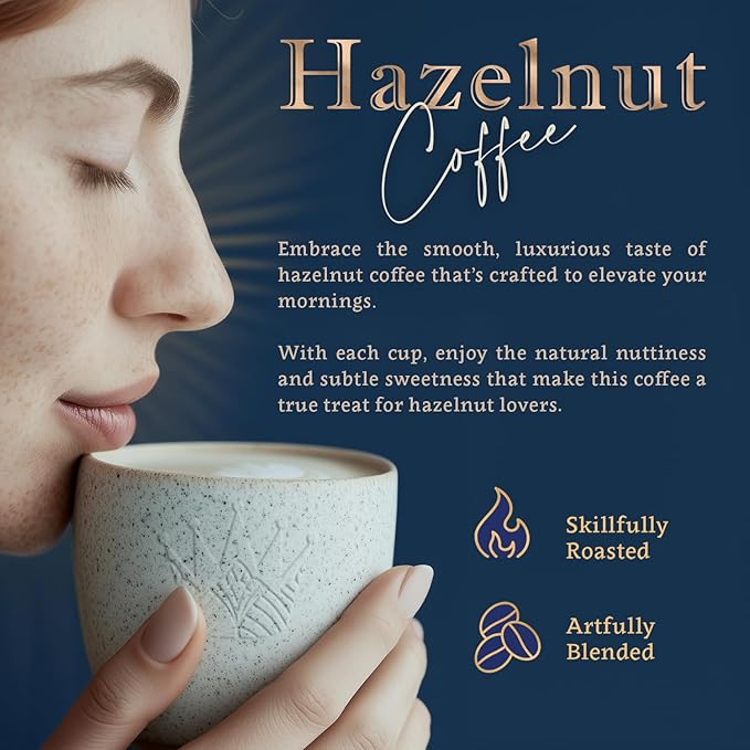 Coffea Flavor Fine Organic Coffee - Hazelnut Ground Coffee Medium Roast | 100% Arabica Coffee| Perfect for Espresso | USDA Certified Organic | Fair Trade | Grown and Roast in the Caribbean |16 Oz