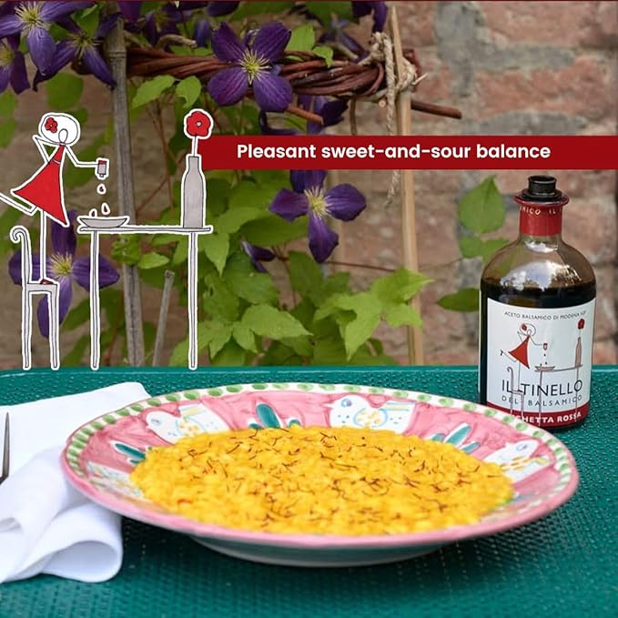 IL TINELLO Balsamic Vinegar of Modena IGP, Red Label, 100ml (8.5 fl oz) ??Aceto Balsamico di Modena pairs with Cheese, Risotto, Fruit & Cooked Vegetables, 65 Brix, 6% acidity, Product of Italy