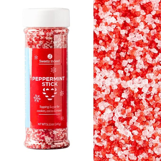 Sweets Indeed Sprinkles, Edible Sprinkle Sugar Mix, Perfect for Cake Decorations, Baking, Ice Cream, Cookies, Cupcake Topper (Peppermint Sugar)