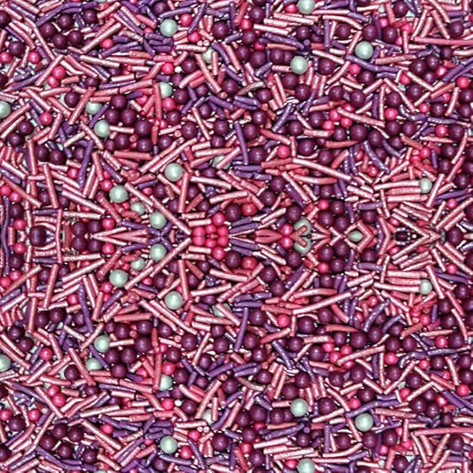 Confect Cake Decorating Sprinkles Mix ??Pink & Purple Jimmies with Pearl Sugar Balls ??Edible Cupcake & Cookie Topping for Baking, Party & Holiday Treats | Vegan, Gluten-Free, Soy-Free, Dairy-Free, Palm Oil-Free- 4.2 Oz