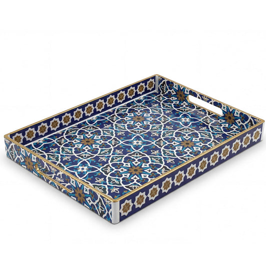 AGIOTA Coffee Table Trays for Living Room Serving Tray with Handles, Modern Large Tray for Ottoman