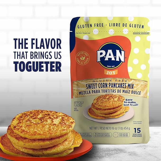 P.A.N Sweet Corn Pancakes Mix ??Gluten Free Easy to Prepare 1 lb (Pack of 6)