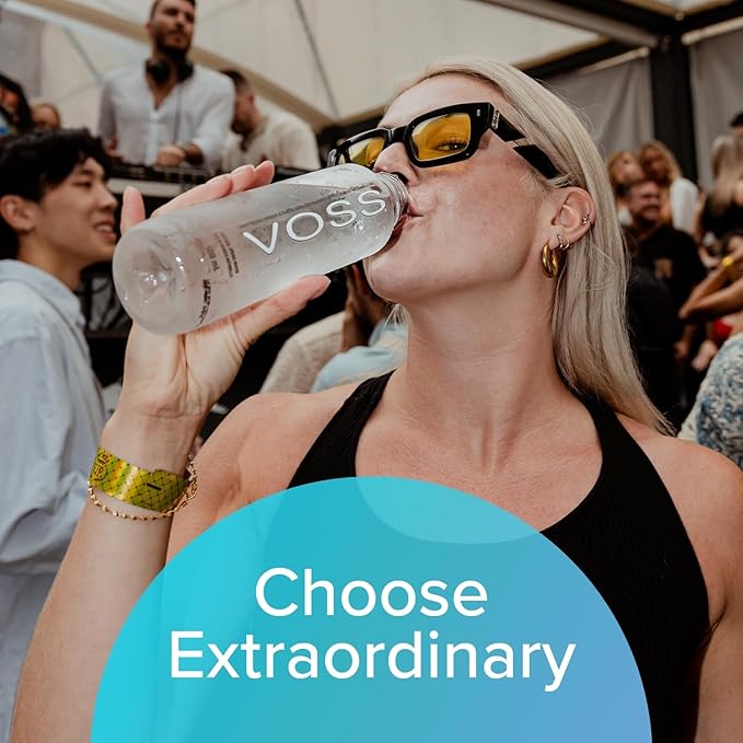 VOSS Premium Still Bottled Natural Water - BPA-Free - High Grade PET - Recyclable Plastic - Pure Drinking Water with Unique & Iconic Bottle Design - 24 Pack