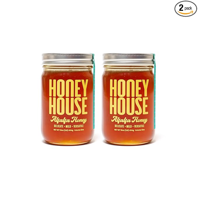Honey House Premium Raw Alfalfa | 100% Pure & Unfiltered | Rich in Antioxidants | Sustainably Sourced | Natural Sweetener (12 Fl Oz (Pack of 2))