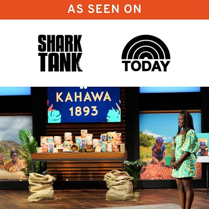 Kahawa 1893 Dark Roast Coffee K-Cup Pods Serengeti Blend (20 Count) - As Seen on Shark Tank, Low Acid, High Antioxidants, Naturally Sweet, Organically Grown, Ethically & Sustainably Sourced