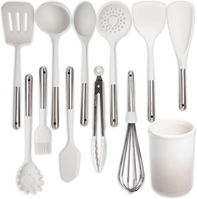 Larder & Vine 24 Piece Set (French Grey) | Bakeware Set, Utensil Set, and Trivets