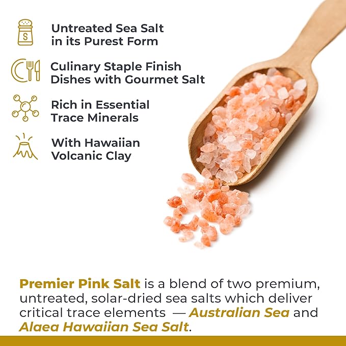 Premier Research Labs Pink Salt ??Hawaiian Red Alaea Sea Salt Blend for Food, Cooking, and Eating ??Flaky, Unrefined, and Additive-Free, 12 oz