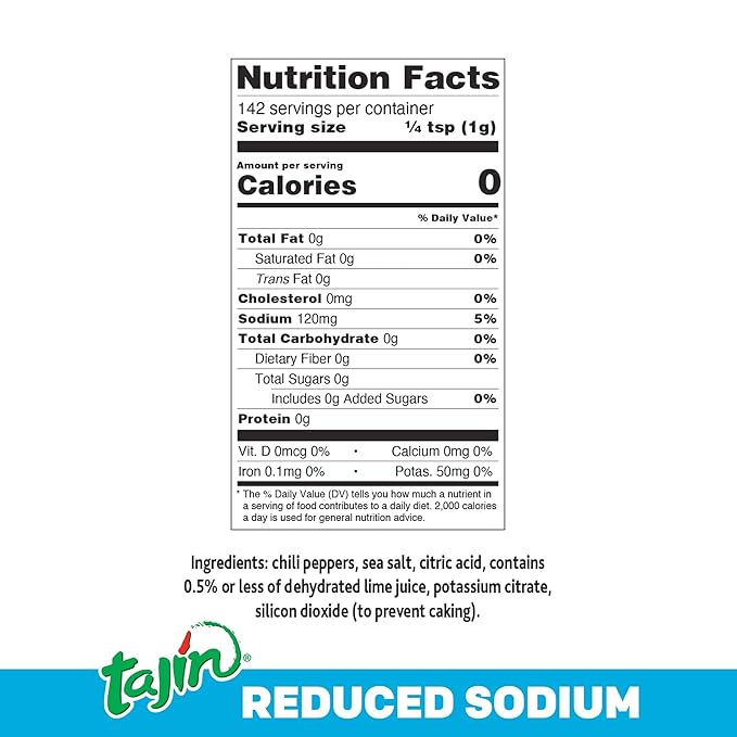 Tajin Clásico Reduced Sodium Seasoning 5 oz (Pack of 6)