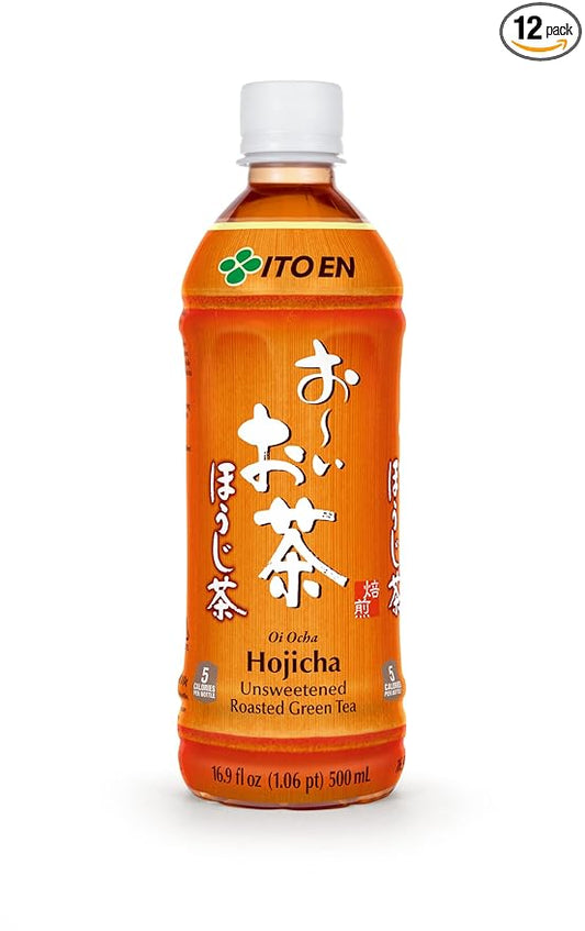 Ito En Oi Ocha Unsweetened Roasted Green Tea, 16.9 Fluid Ounce (Pack of 12), Low Calorie
