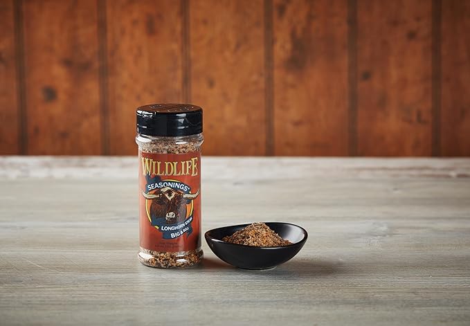 Wildlife Seasonings Longhorn Steak ??Big & Bold Flavor for Beef, Pork, Chicken, and Vegetables for a Savory Finish | Steak Marinade & Dry Rub Seasoning for Grilling | 6.0 oz Bottle