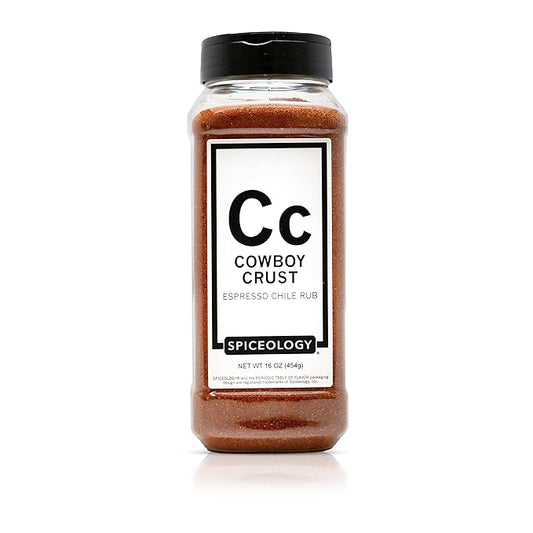 Spiceology – Cowboy Crust Espresso Chile Seasoning – Bold Coffee Spice Blend & Dry Rub for Beef Brisket, Pork Chops, Steak, Chicken Thighs & Ribs – Chef-Created, Freshly Ground – 16 oz