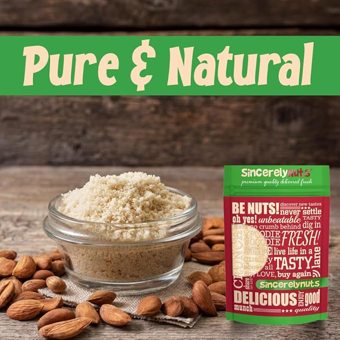 Sincerely Nuts Blanched Almond Flour for Baking, 2 lb - Gluten Free Non-GMO Low Carb Flour for Keto, Paleo & Zero Grain Diets - Kosher Fine Almond Meal Powder for Tortillas, Bread, Pizza Crust & Cake