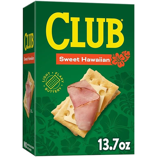Club Crackers, Lunch Snacks, Snack Crackers, Sweet Hawaiian, 13.7oz Box (1 Box)