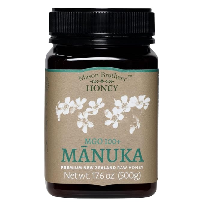 Mason Brothers’ MGO 100+ Raw Mānuka honey New Zealand - Authentic MGO certified traceable pure honey non- GMO (1.1 pound)