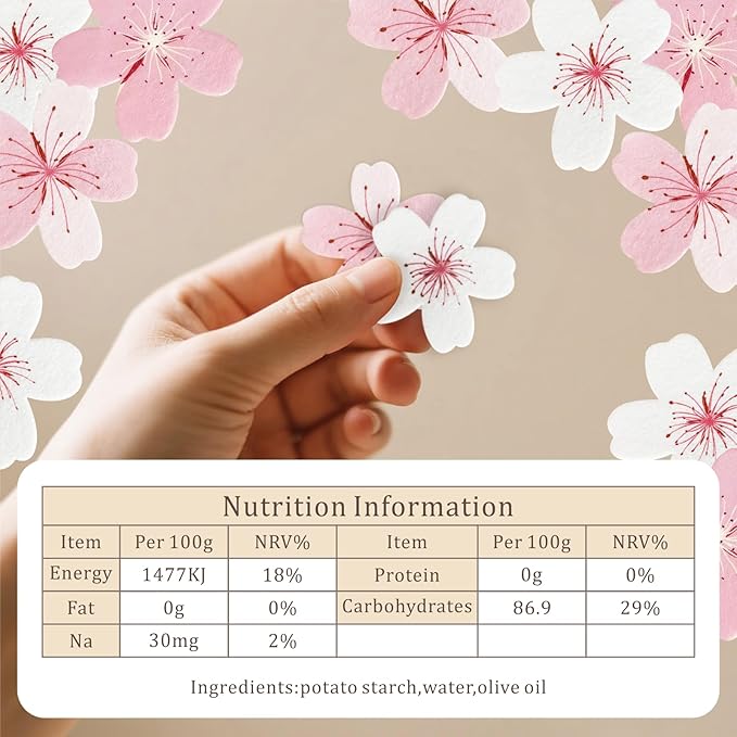 60 Pcs Edible Flowers Cake Decorations, Wafer Paper Pink Cherry Blossoms Flowers Edible Cake Decorations, Flower Cupcake Toppers for Bridal Shower Baby Shower Birthday Party Supplies
