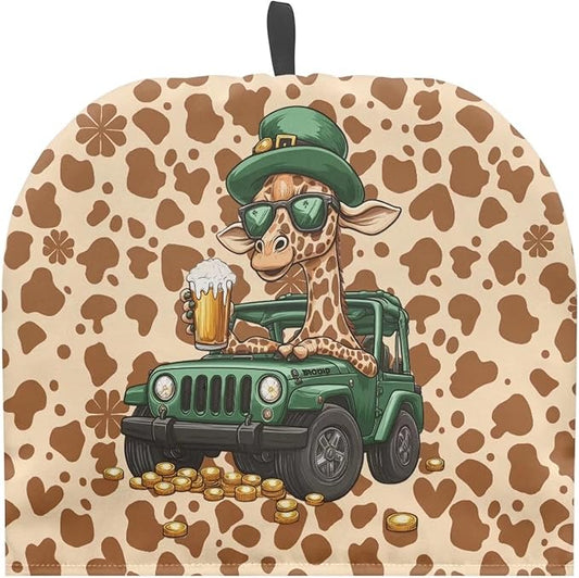 St. Patrick's Teapot Cover Women Leopard Clover Insulated Teapot Cover Washable Teapot Dust Cover with Handle