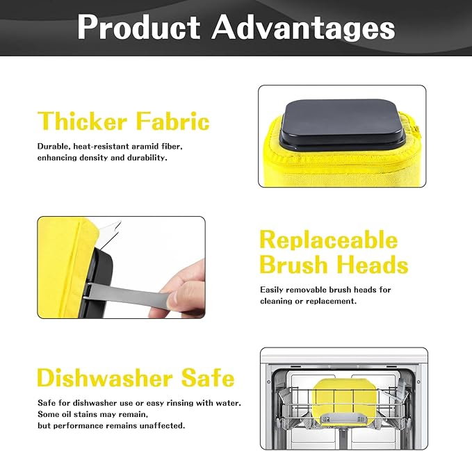 Grill Brush Bristle Free Grill Brush with 2 Replaceable Heat-Resistant Heads & Steel Scraper ??BBQ Cleaner Brush for Cast Iron/Stainless Grates, Safe Steam-Powered Outdoor Grill Tool