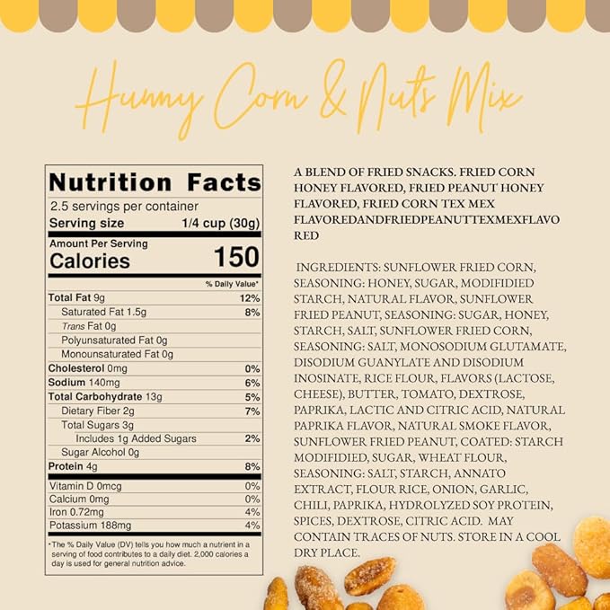 M체ix Snacks, Special Flavor Trail Mix, Honey Mix, Mix Snacks (XL Corn, TexMex Peanut, Honey Corn and Peanut) - 2.3 Ounce Bags (Pack of 16 Bags)