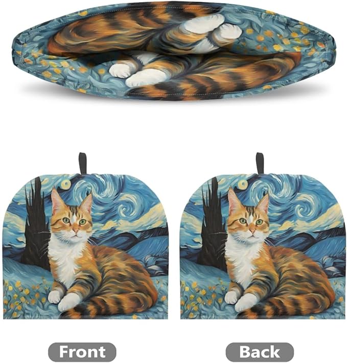 Large Tea Cozy for Teapot Starry Night Cat Print Extra Thick Tea Pot Cover Home Kitchen Decoration Insulated Teapot Cozy Dust Kitchen Accessories for Home Daily
