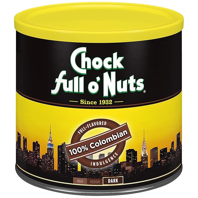 Chock full o??„uts Colombian Ground Coffee ??Premium Beans in Recyclable Steel Can ??Rich Flavor & Aroma, Dark Roast ??Perfect for Drip, Pour-Over, Percolator ??24 Oz Can