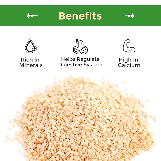 Sincerely Nuts Hulled Sesame Seeds A Heart Healthy Snack Rich in Fiber, Minerals Antioxidants Source of Plant Based Protein Gluten Free Kosher, Bulk 2LB Bag