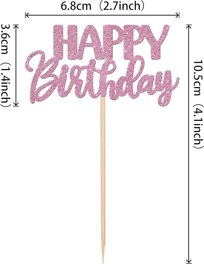 30 PCS Happy Birthday Cupcake Toppers Glitter Happy Birthday Cupcake Picks for Celebrating Birthday Anniversary Theme Party Cake Decorations Supplies Purple