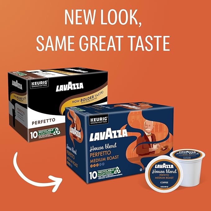 Lavazza House Blend Perfetto, Single-Serve Keurig K-Cup Pods, Medium Roast Coffee, 60-Count Box (6 Packs of 10)