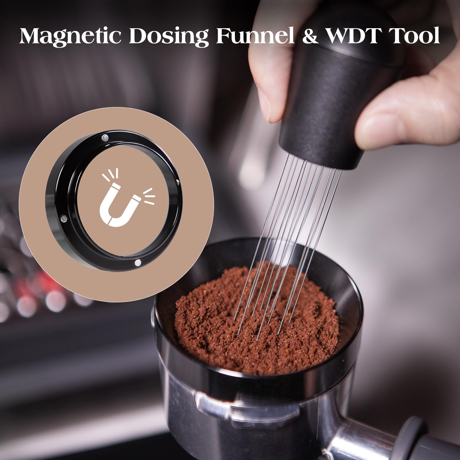 troletoi 7 PCS Espresso Accessories Kit: 53.3mm Espresso Tamper, Coffee Distributor, Puck Screen