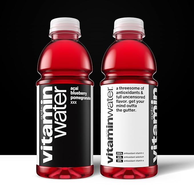 vitaminwater XXX A챌ai Blueberry Pomegranate Nutrient Enhanced Flavored Water Beverage, 20 fl oz Bottles, 12 Pack