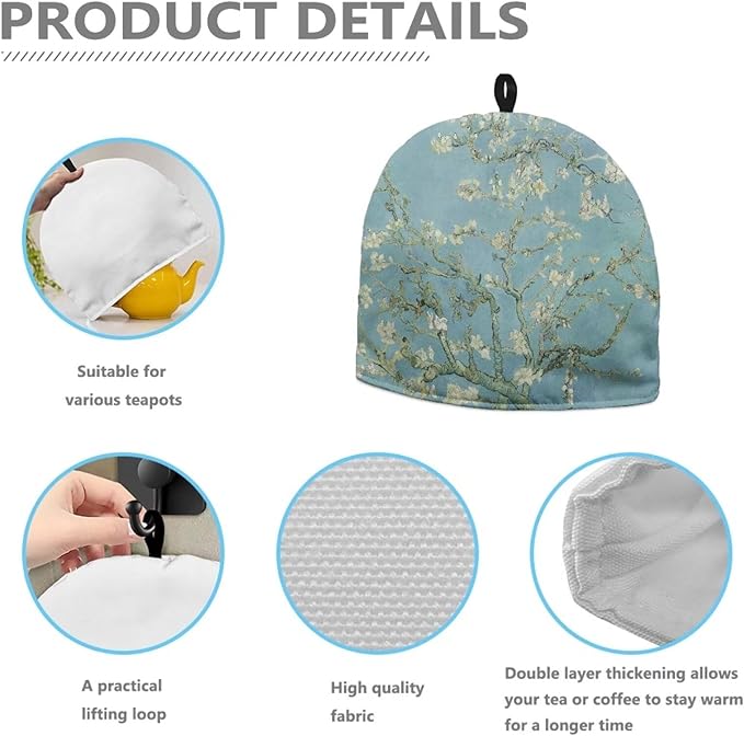 Tea Cozy for Teapot Insulated 3D Printed Tea Pot Lightweight Teapot Cozy Kettle Cover Dust Cover for Teapot, Kettle or French Press