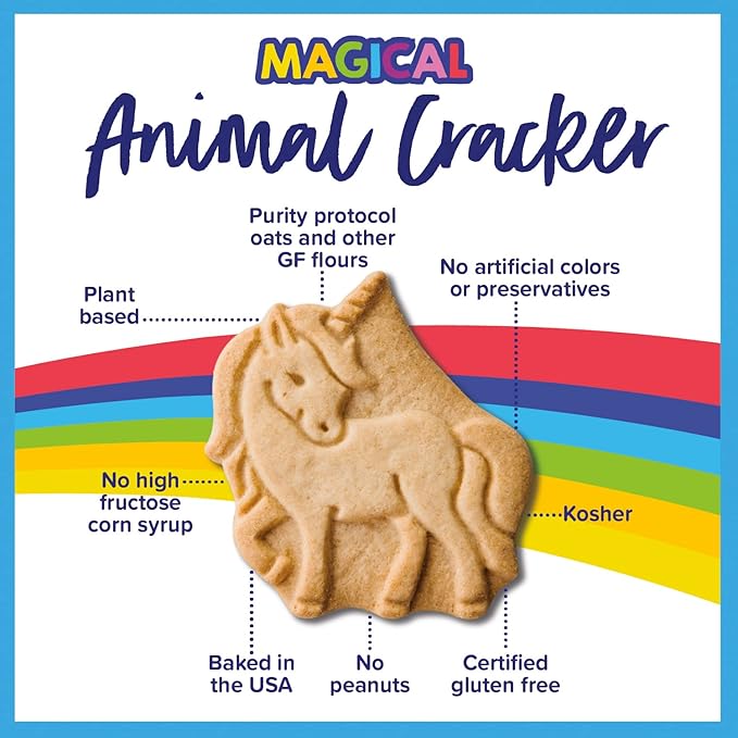 Goodie Girl Magical Animal Crackers – Gluten Free, Peanut Free, Dairy Free, Egg Free – Fun Shapes Like Unicorns & Mermaids – 6 oz Boxes (Pack of 3)