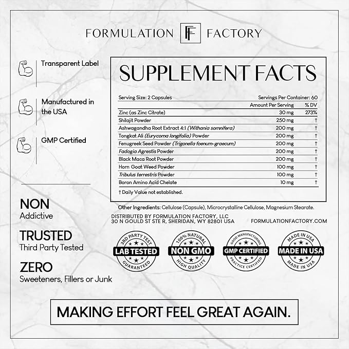 Self Obsessed 10 in 1 Masculinity Maximizer Supplement, Shilajit for Men, Tongkat Ali, Ashwaganda, Fenugreek Muscle Growth, Energy, Drive, Strength, Recovery 2 Month (Pack of 1)
