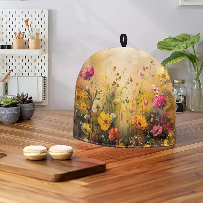 Generic Hudotybom Fancy Flower Tea Cozy for Teapot Insulated Large Teapot Cover to Keep Warm Tea Kettle Cover Machine Washable Coffee Pot Cloth Covers Kitchen Home Decorations, CZA49