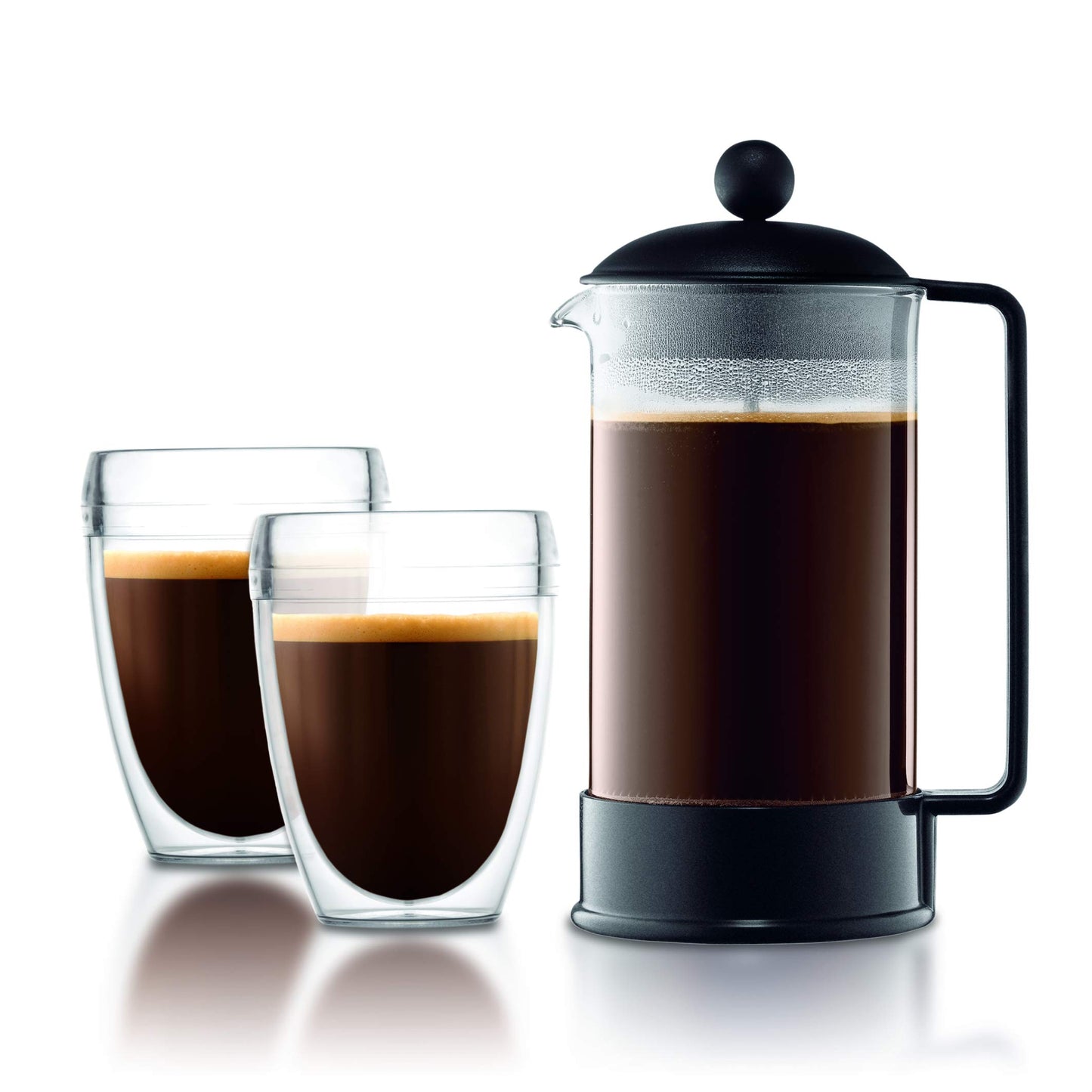 Bodum 34oz Brazil French Press Coffee Maker, High-Heat Borosilicate Glass, Black - Made in Portugal