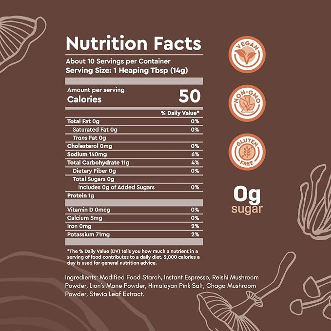 360 Nutrition Instant Mushroom Coffee with Reishi, Lion?™s Mane, Chaga Superfood Mushrooms for Natural Energy, Focus and Immunity | Dark Roast, No Added Sugar 5 oz (Full Spectrum)