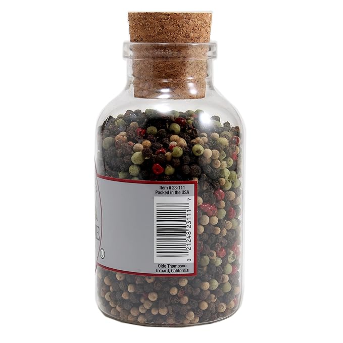 Olde Thompson Pepper Supreme, Whole Pepper Blend with White, Black, Pink, and Green Peppercorns, Refill for Pepper Grinders, 5.8 Ounce