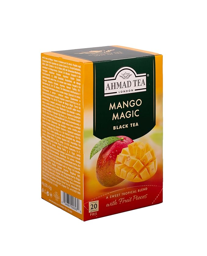 Ahmad Tea Mango Magic Black Tea, 20-Count Boxes (Pack of 6)