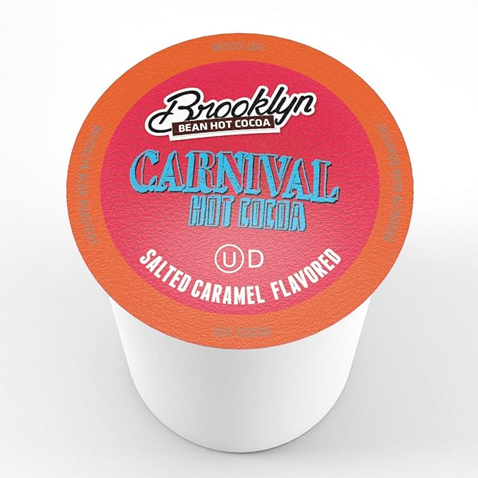 Brooklyn Beans Carnival Chocolate Salted Caramel Hot Cocoa Pods, Compatible with K Cup Brewers Including 2.0, 40 Count