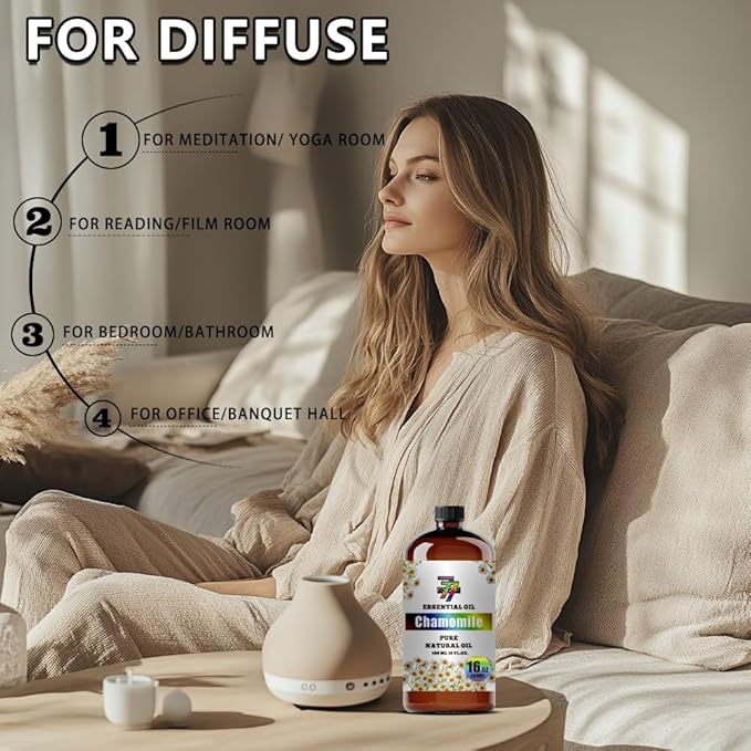 Chamomile Essential Oil (16 oz / 480 ml) ??Chamomile Oils for diffusers, humidifiers, Home Baths, Cleaning Products, Yoga, DIY Soaps and DIY Scented Candles