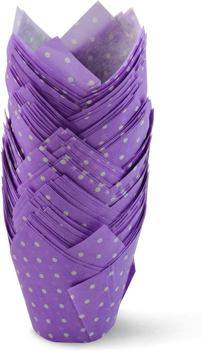 Polka Dot Purple Medium Size Tulip Baking Cups Cupcake Liners Muffin Liners Greaseproof Paper 1000