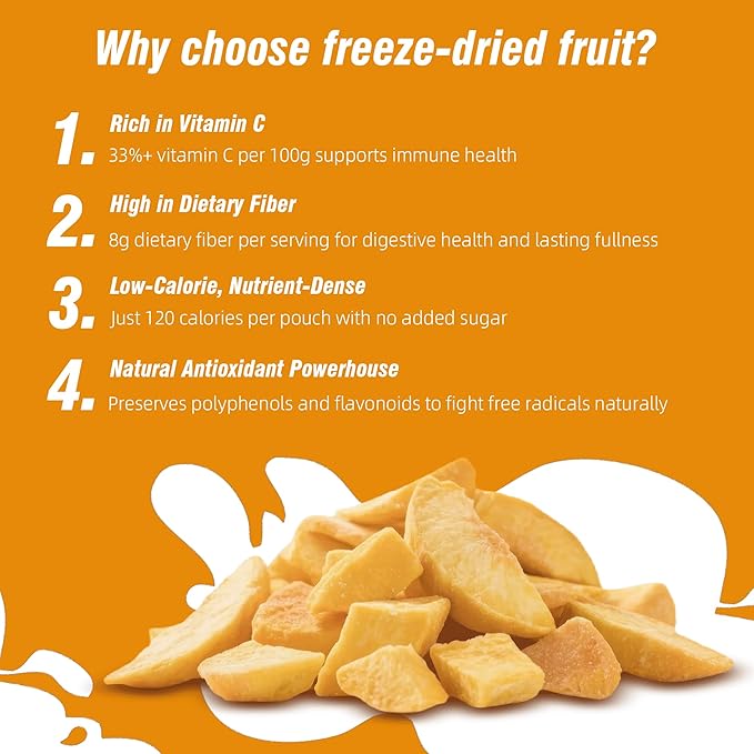 MATINÉE Freeze Dried Mangoes, Dehydrated Fruit, Dried Fruit Snack for Baking, Yogurt & Kids Treats-Vegan, Non-GMO, Preservative Free, 1.2oz, 34g (Pack of 4 Bag)