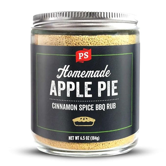 PS Seasoning Apple Pie Rub - Sweet and Smoky Cinnamon BBQ Seasoning for Smoking, Grilling, Baking - Buttery Apple Cinnamon Dry BBQ Rubs and Spices for Grilling Pork Chops, Ribs, Tenderloin, Turkey