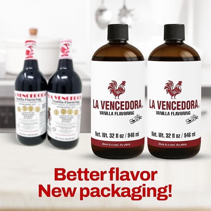 La Vencedora Mexican Vanilla Flavor - 32oz - Pack of 2 - Vegan, Glutten Free, Natural Process