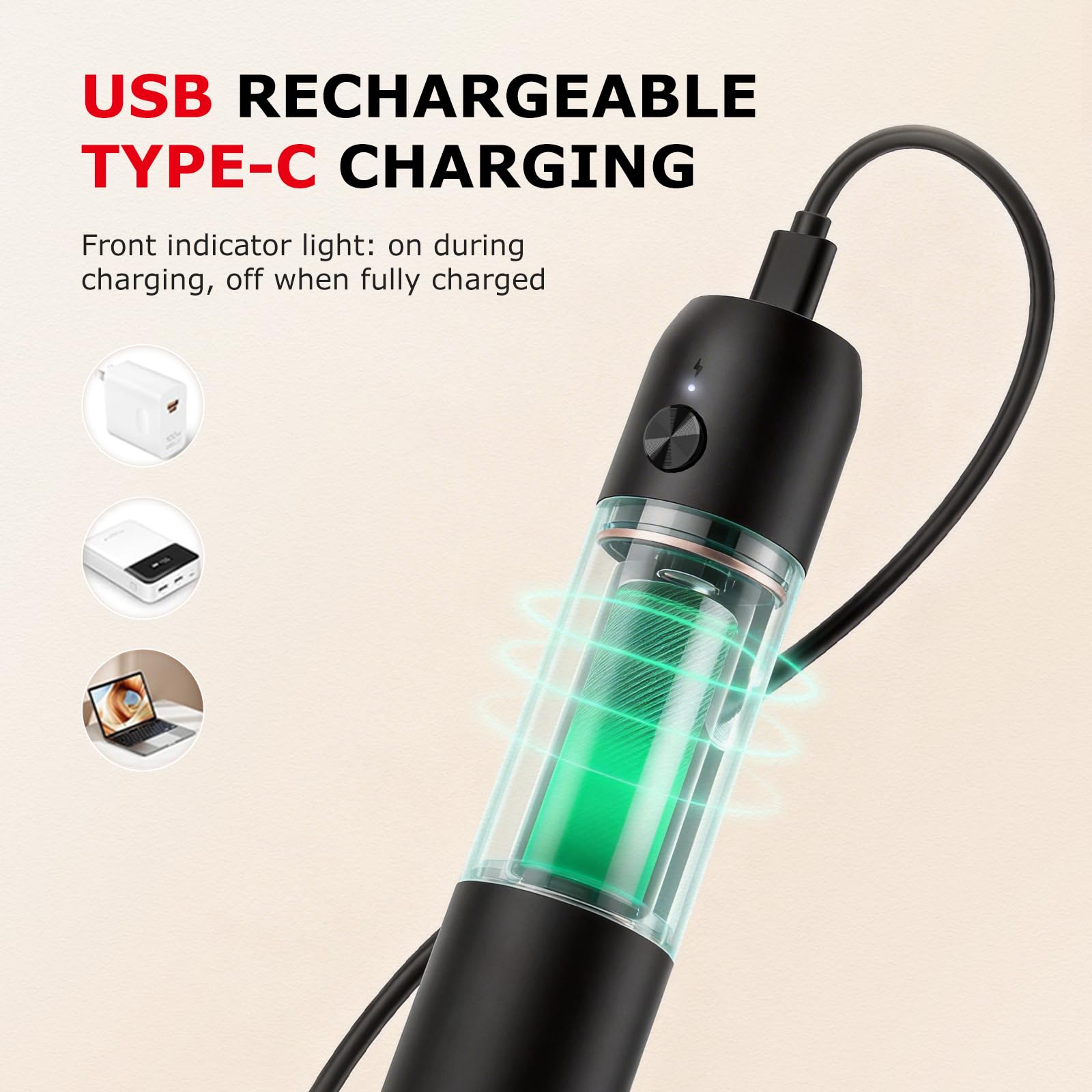 Bonsenkitchen Rechargeable Milk Frother Handheld, Charging USB-C